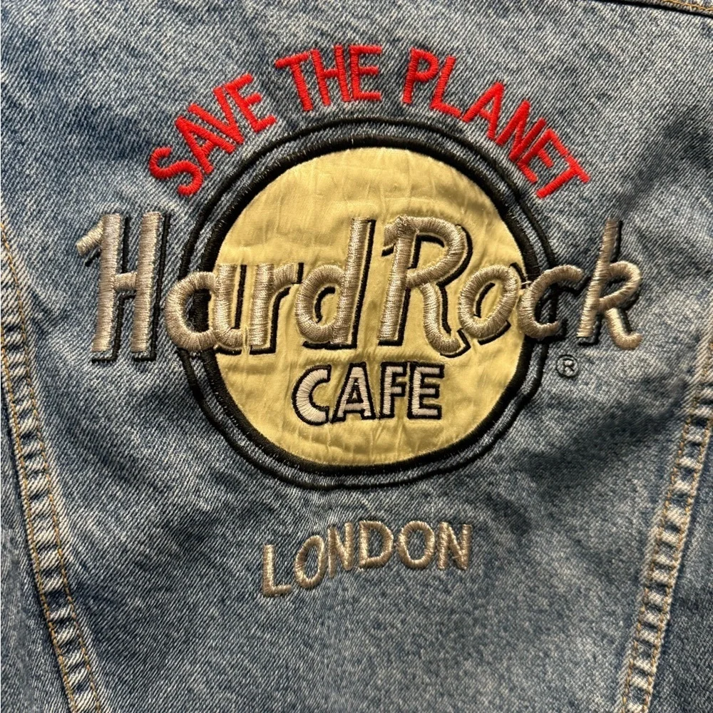 Vintage Hard Rock Cafe London Lee Youth Rider Denim Jacket Size Youth Medium